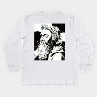 Heraclitus Black and White Portrait | Heraclitus Artwork 3 Kids Long Sleeve T-Shirt